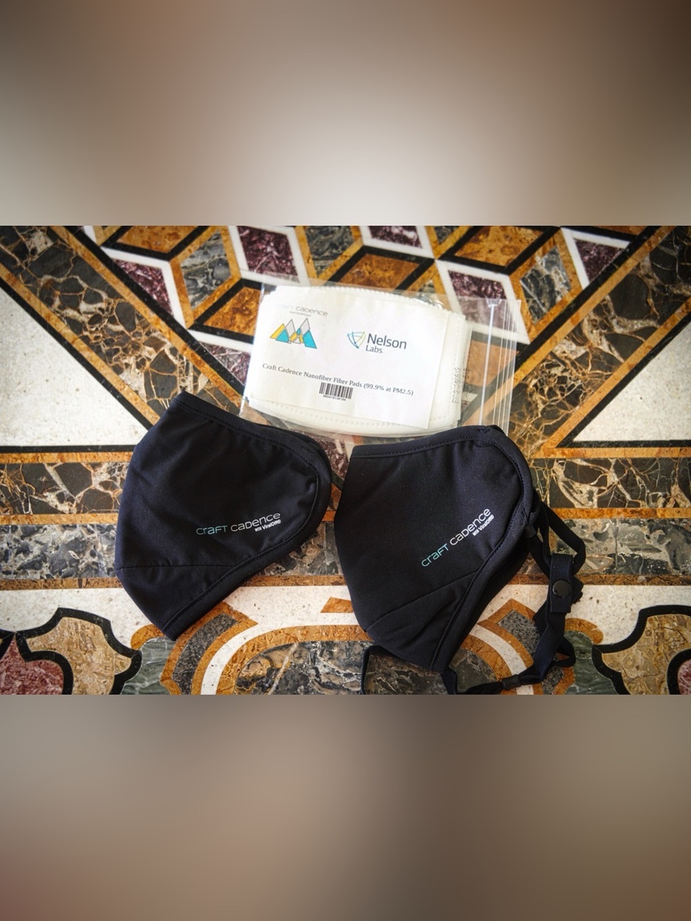 Craft Cadence Bike Masks with ViralOff® – Pair of Black Cycling Face Masks